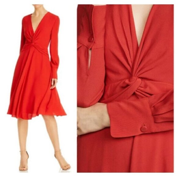 Equipment Short Faun Dress NWT $475 in Aura Orange / Poppy Red Women's Size 4 - Picture 13 of 13